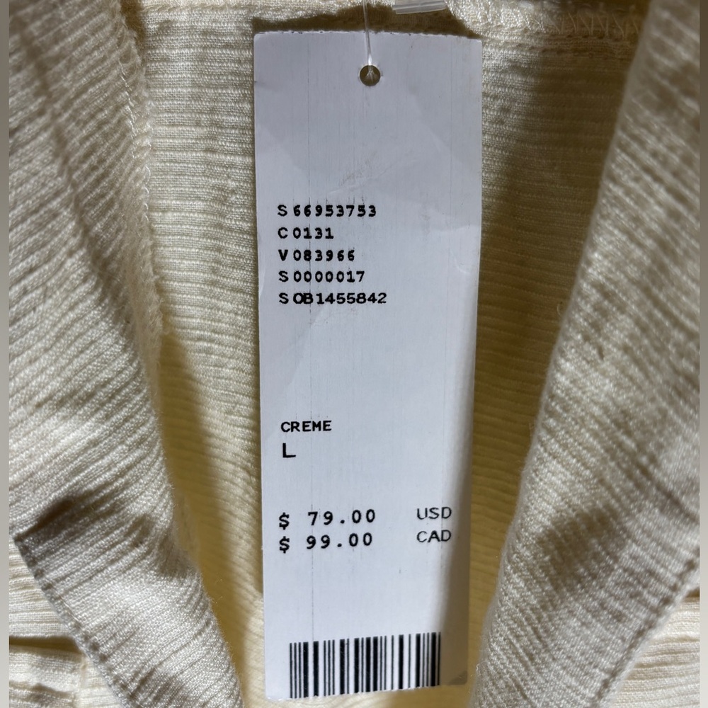 Urban Outfitters Cream Short-Sleeve Jacket NWT size lager - Picture 3 of 4